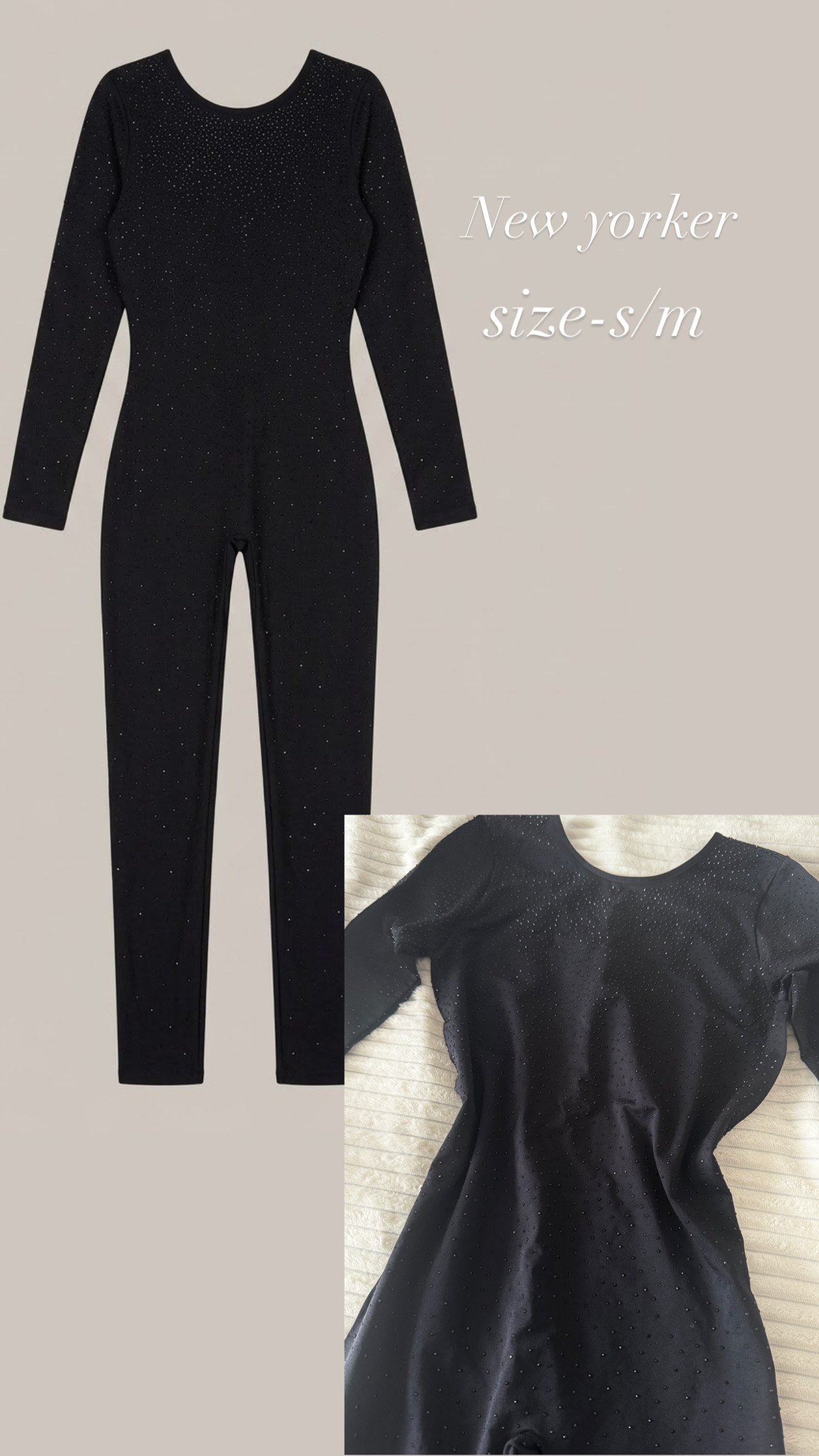 New Yorker Black Glitter Jumpsuit