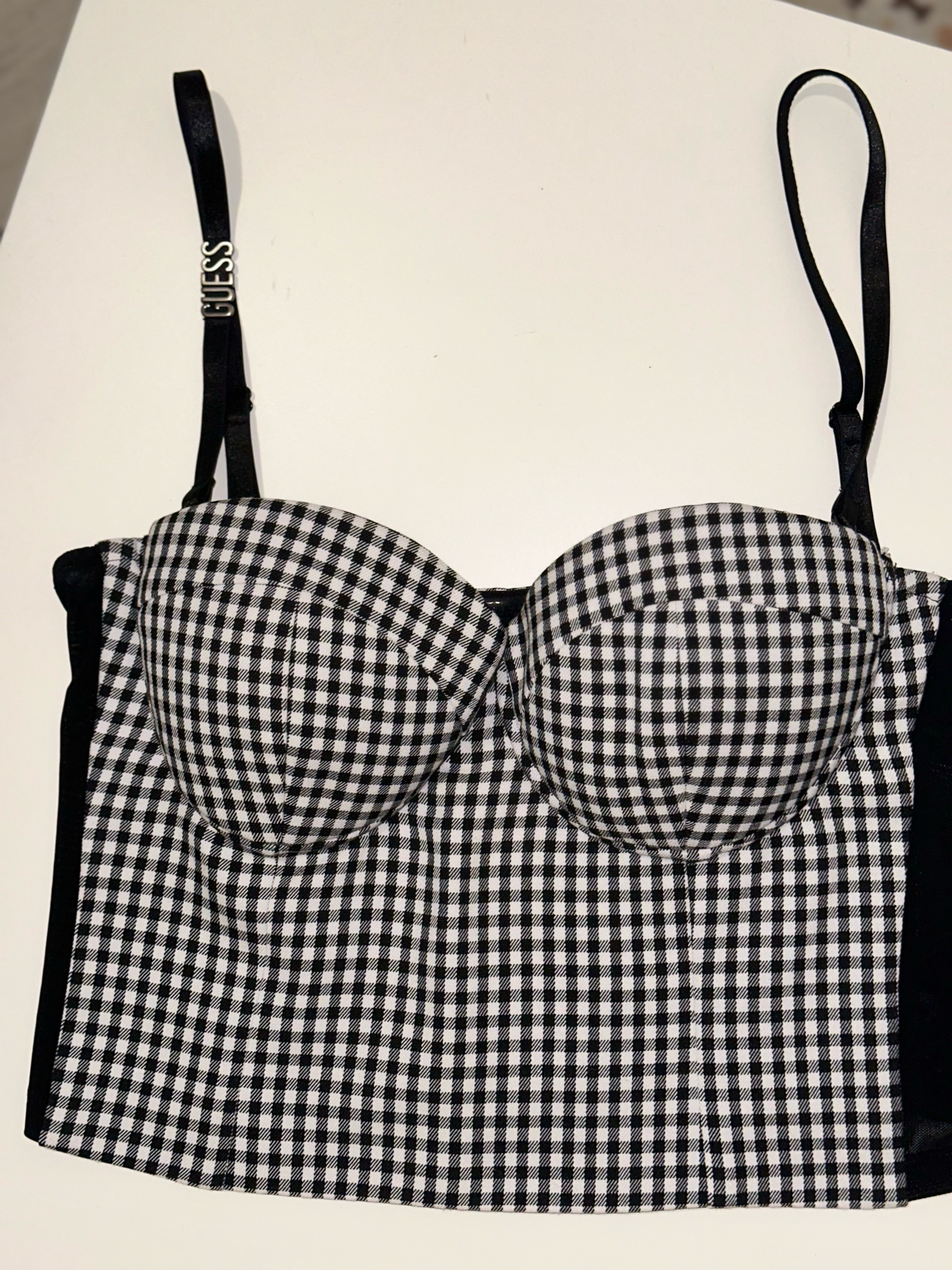 Guess Gingham Bustier Top