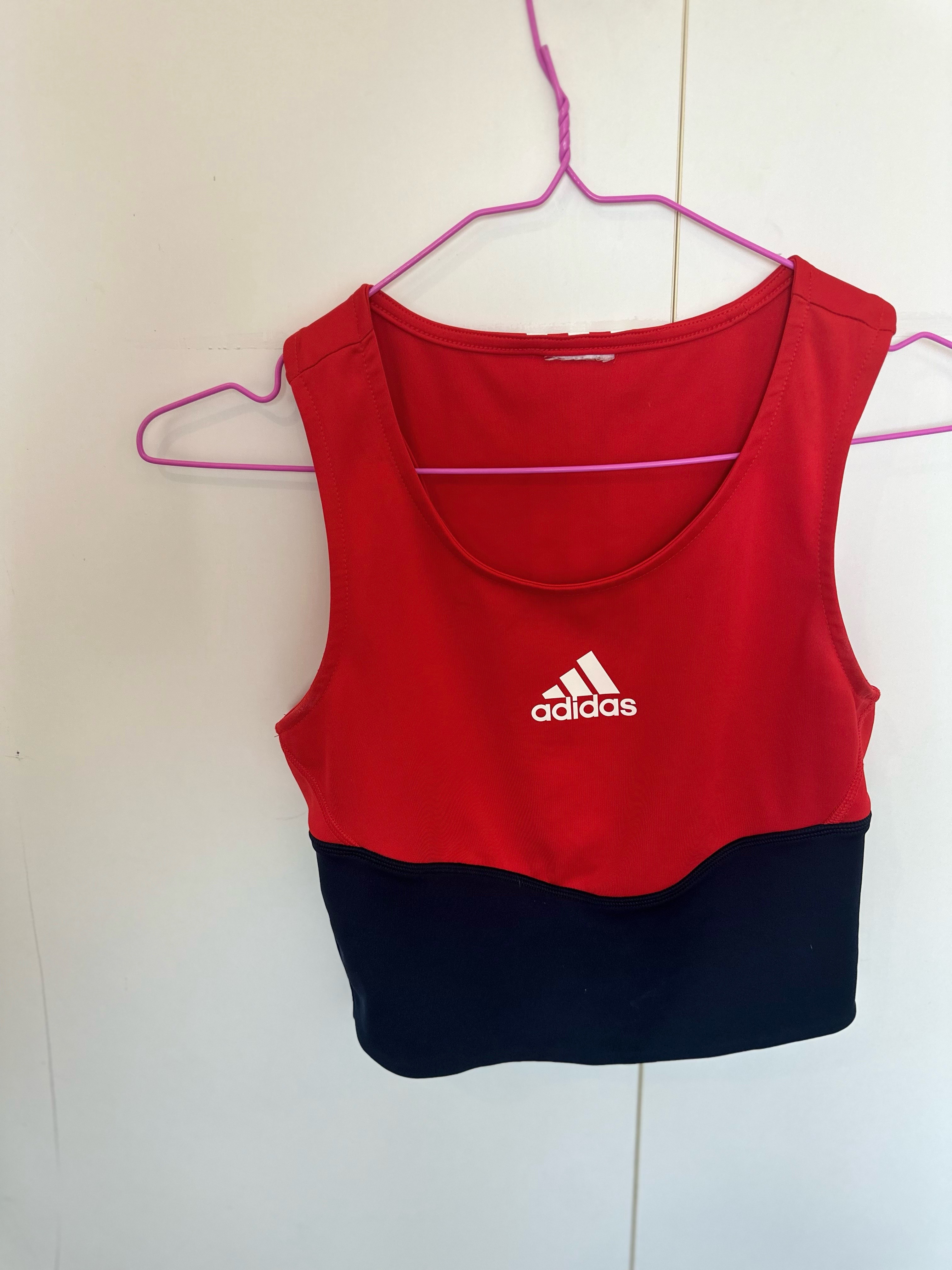 Adidas Red and Navy Crop Top