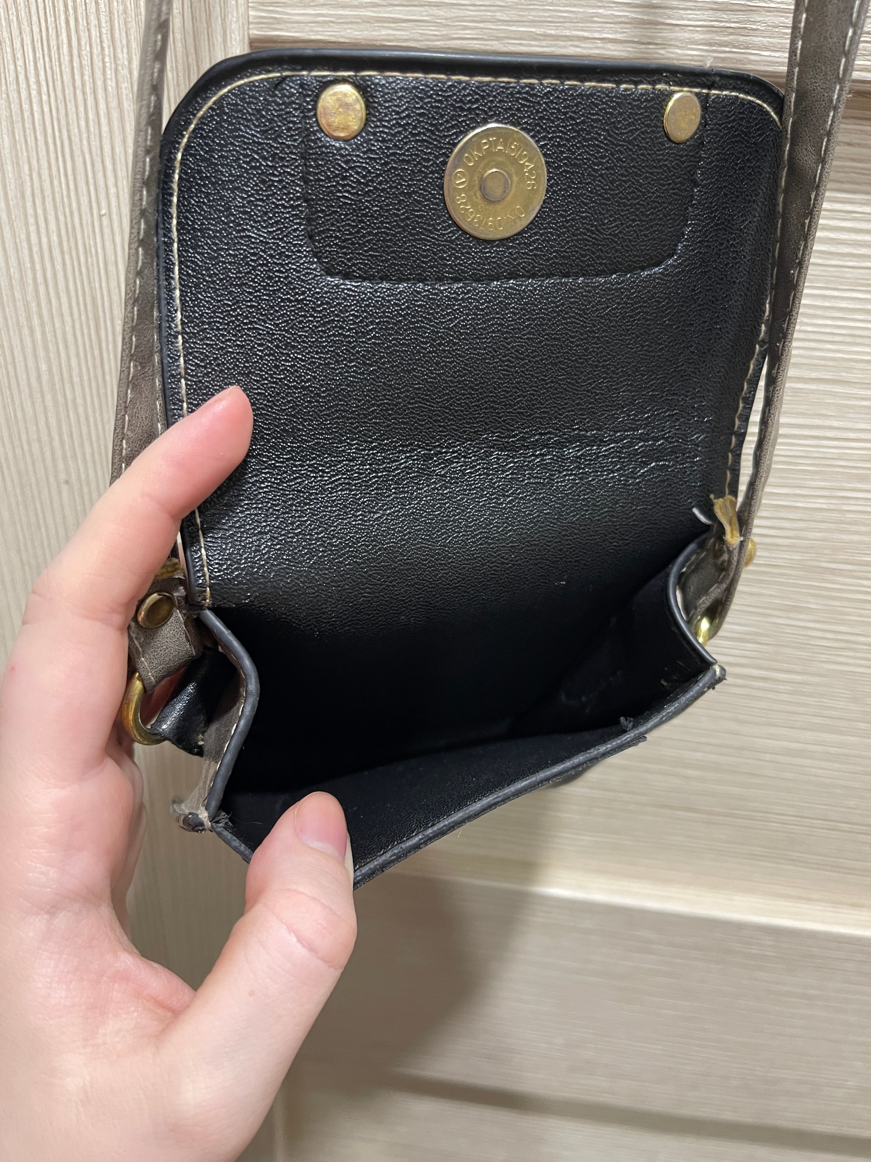 Small grey and black crossbody bag