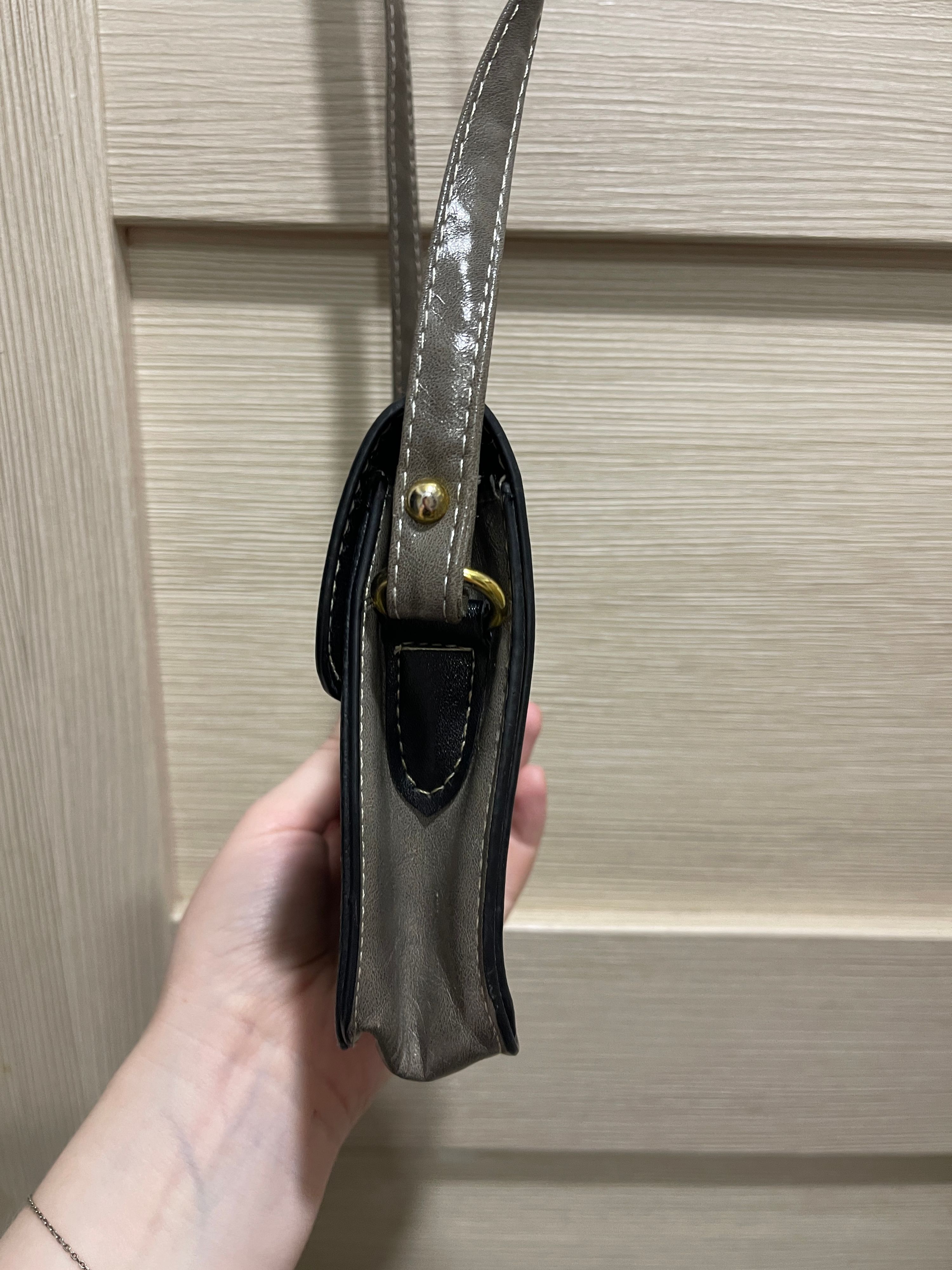 Small grey and black crossbody bag