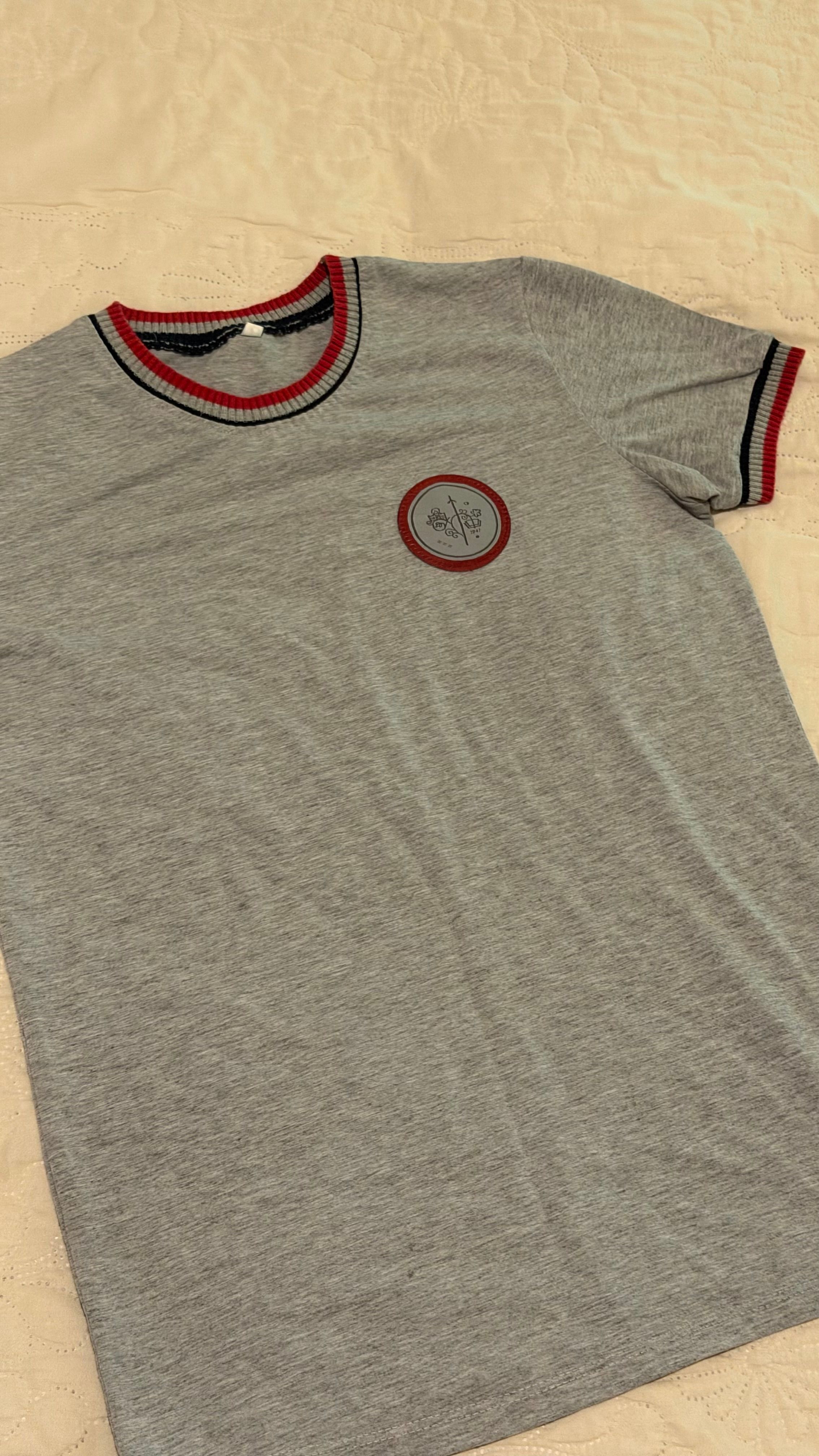 Grey T-shirt with Emblem Patch