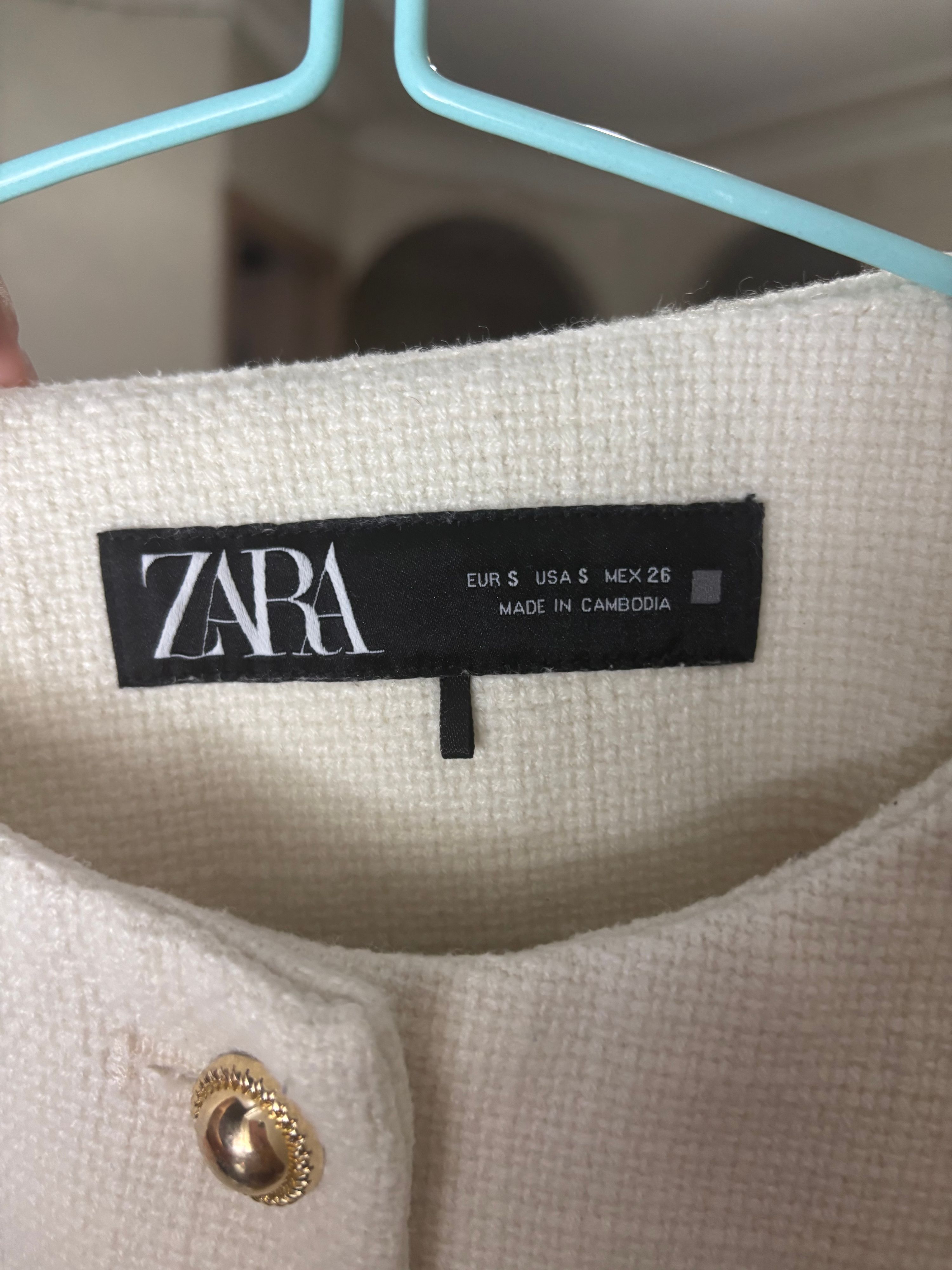 Пиджак жакет твидовый укороченный Zara