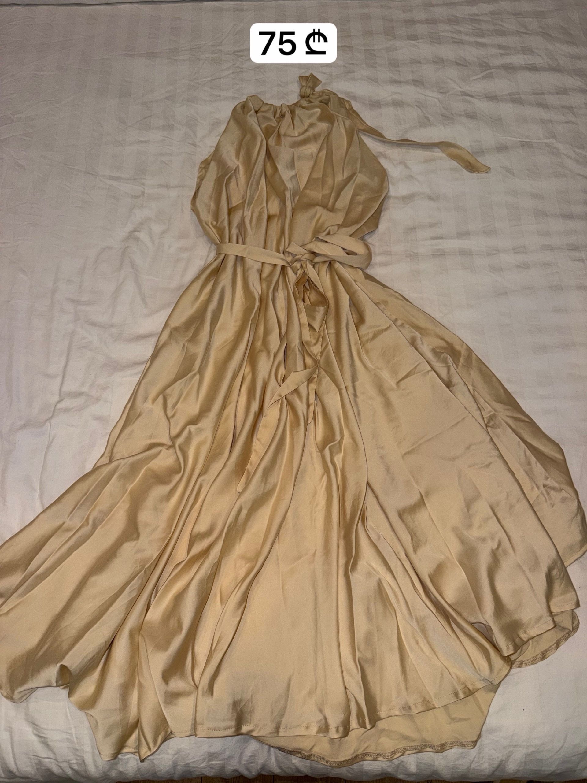 Gold Satin Maxi Dress