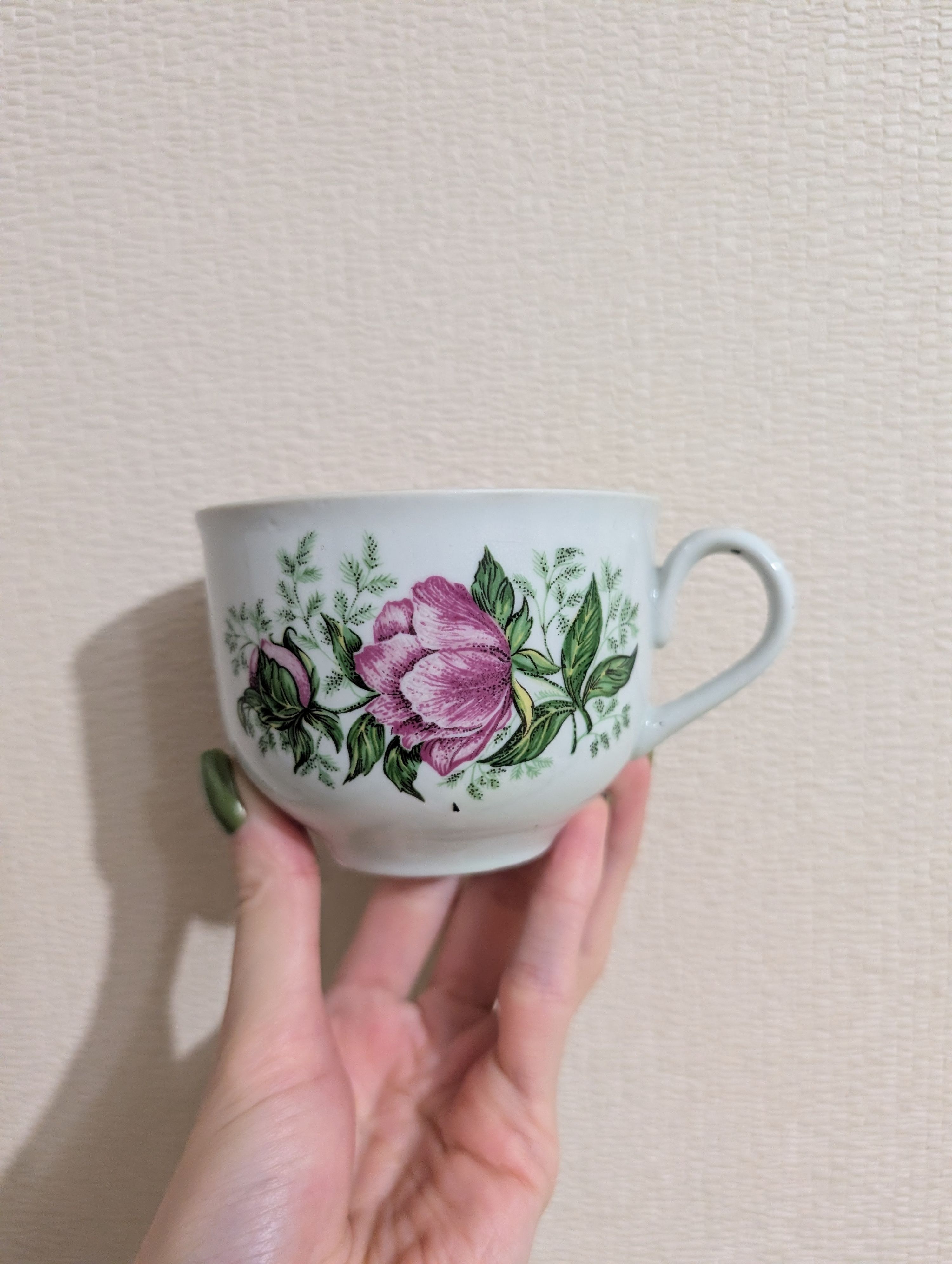 Vintage Pink Floral Teacup