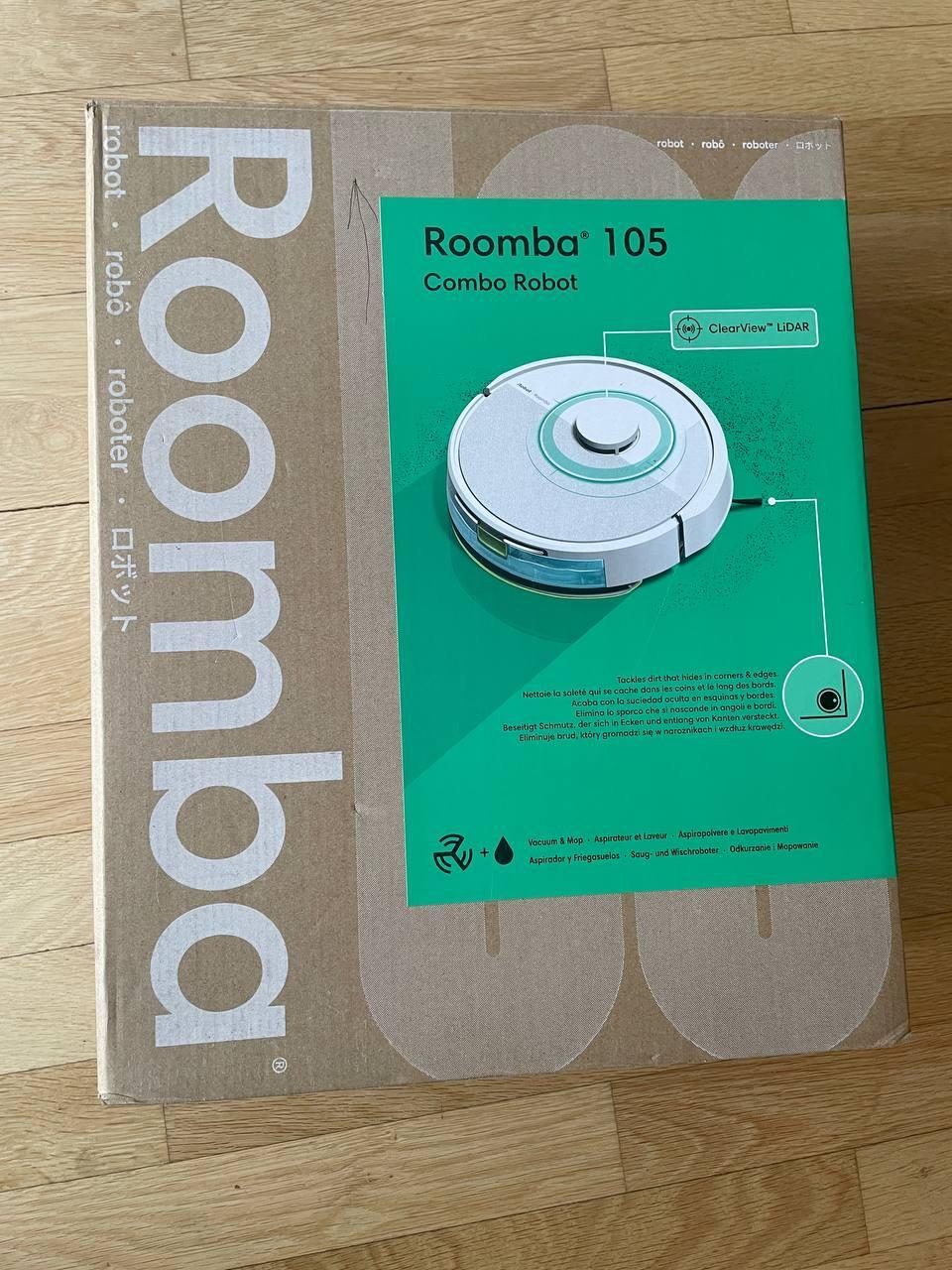 Моющий робот-пылесос iRobot Roomba Combo 105 с точной LiDAR-навигацией. Отлично