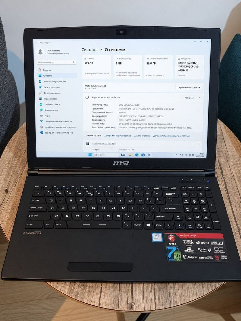 Ноутбук MSI GL62M 7RD, 16 GB
