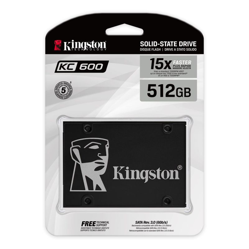 Ssd накопитель Kingston KC600, 512 ГБ