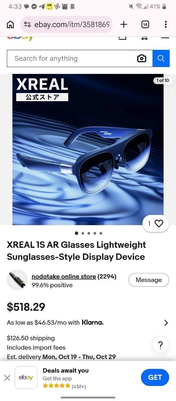 Наушники Xreal 1s в идеальном состоянии