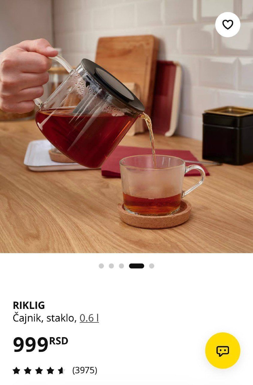 Чайник заварочный IKEA, 600 мл