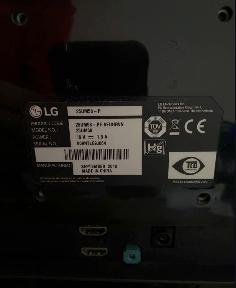Монитор LG 25UM58-P, 25"