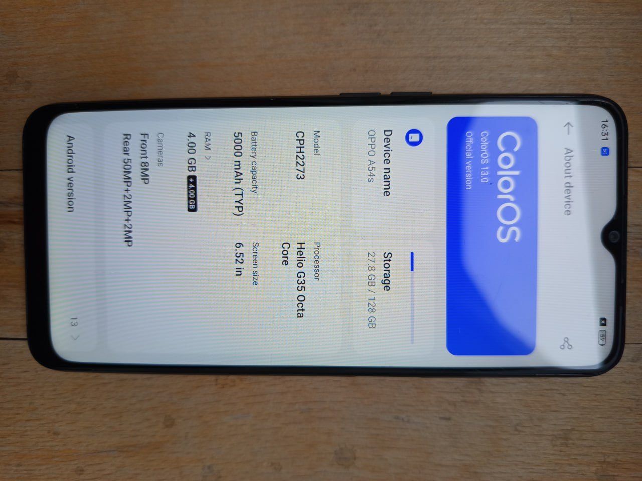 Смартфон Oppo A54s, 128 ГБ