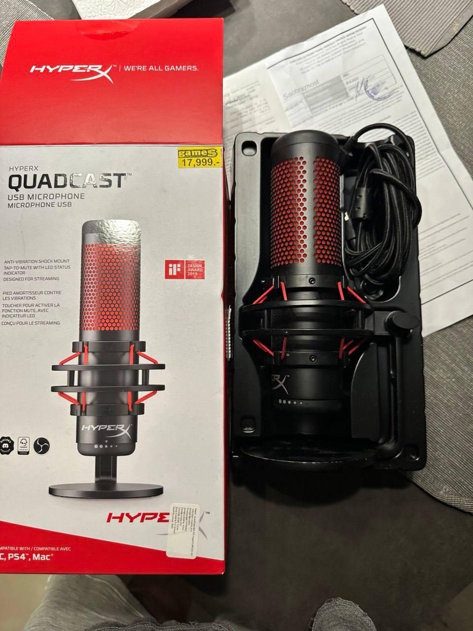 Микрофон HyperX QuadCast, USB