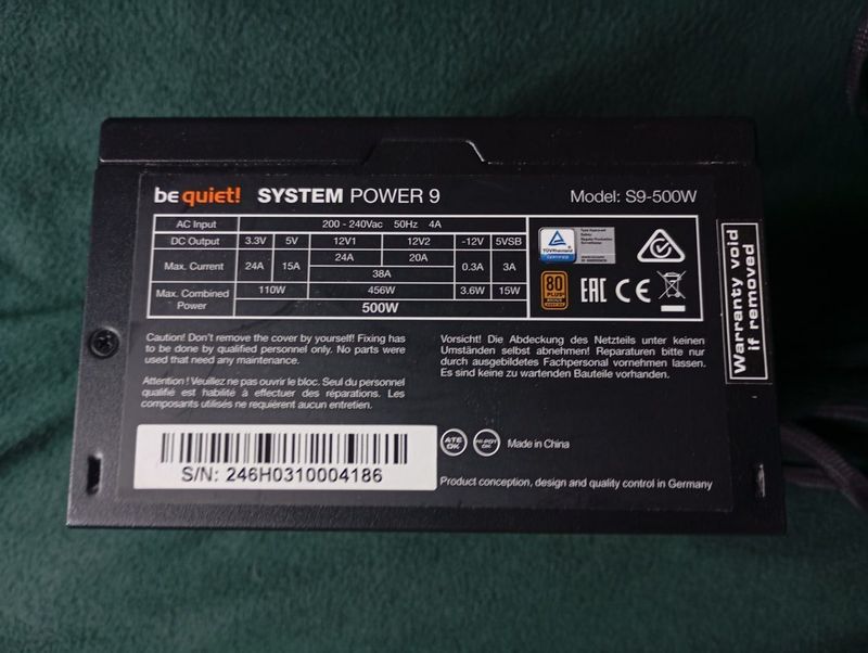 Блок питания be quiet! 500W Bronze ATX