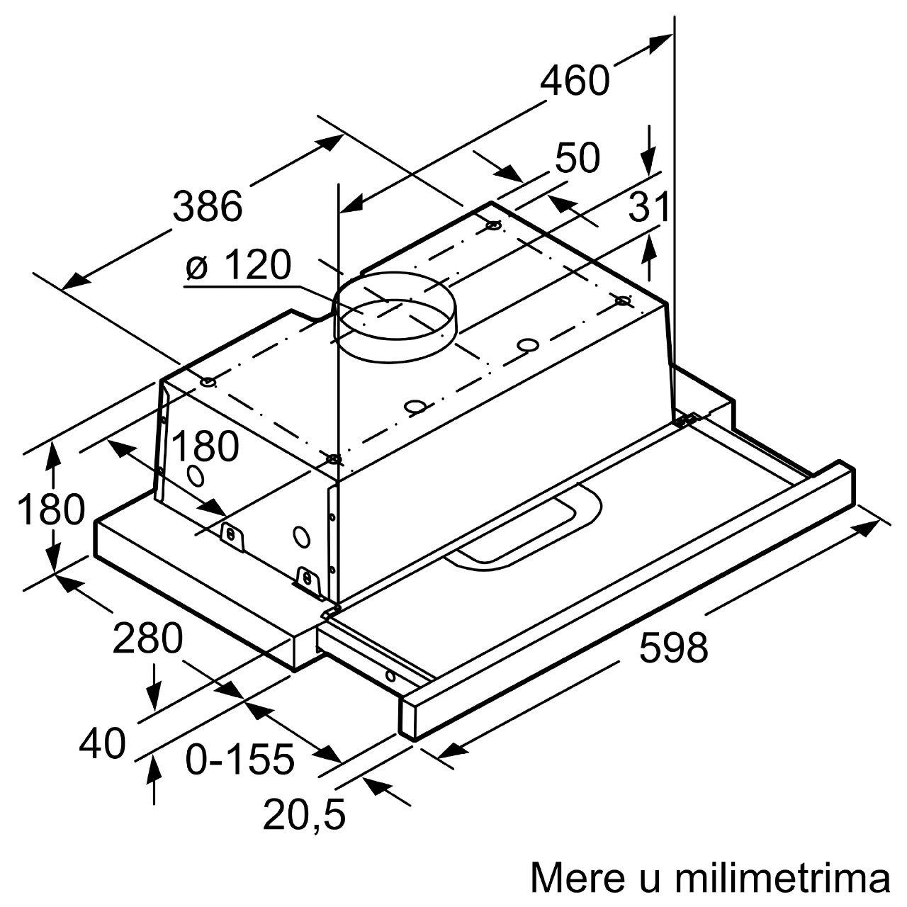 Встраиваемая телескопическая вытяжка Bosch DFT63AC50