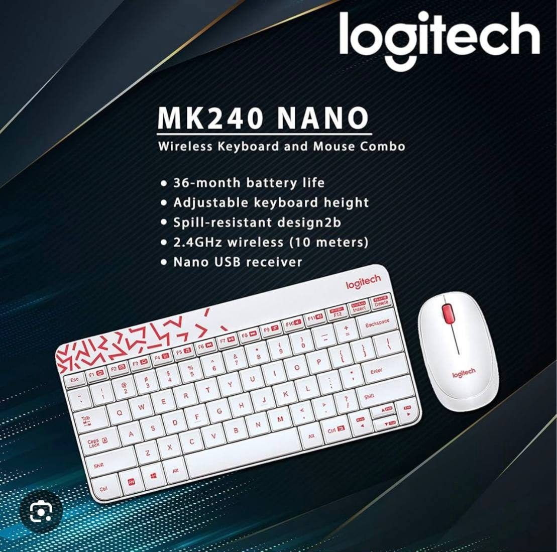 Клавиатура и мышь Logitech MK240 Nano Wireless Keyboard