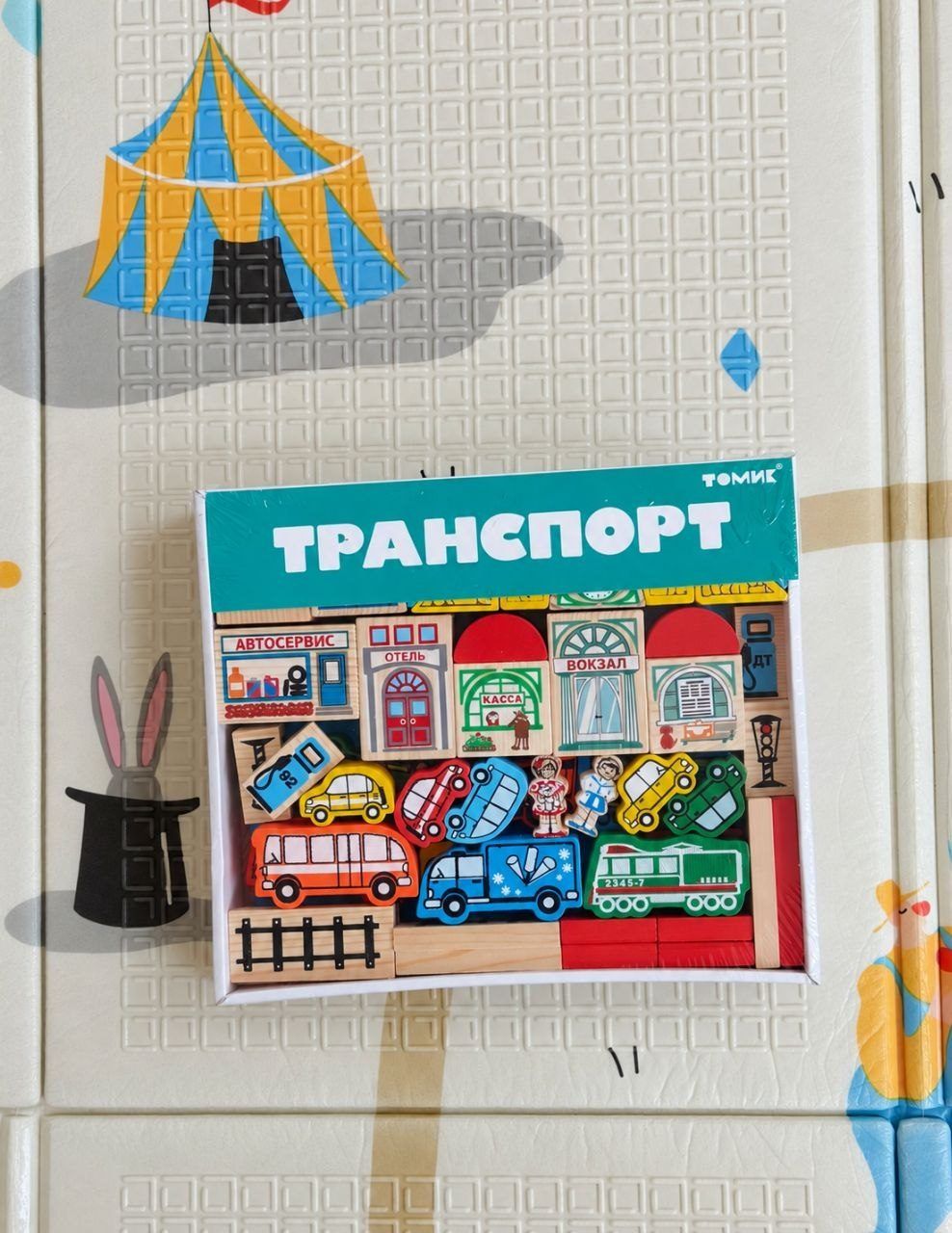 Деревянный конструктор Томик Транспорт, 45 деталей
