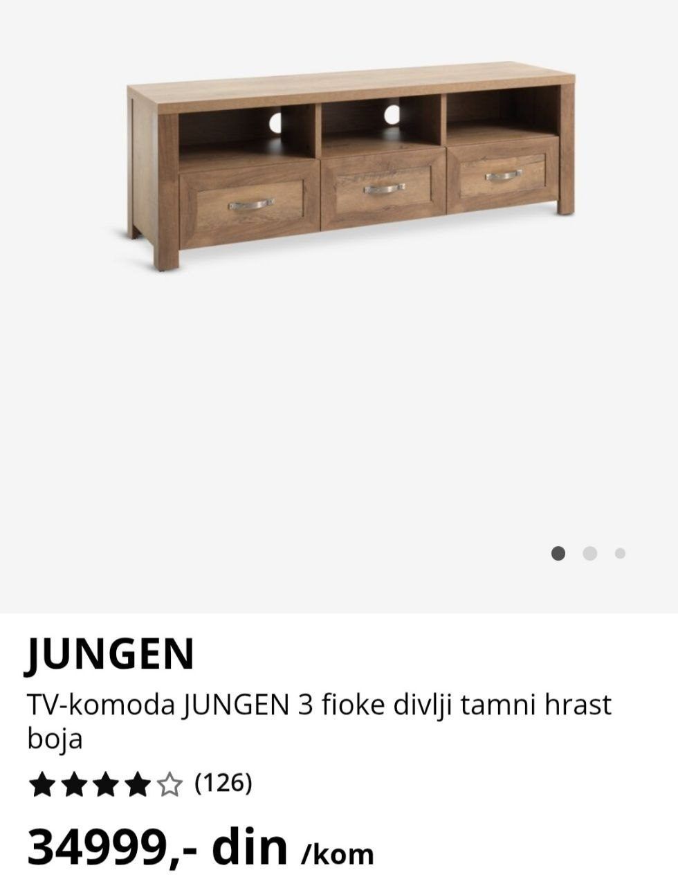 Тумба для ТВ Jysk, цвет темный дуб