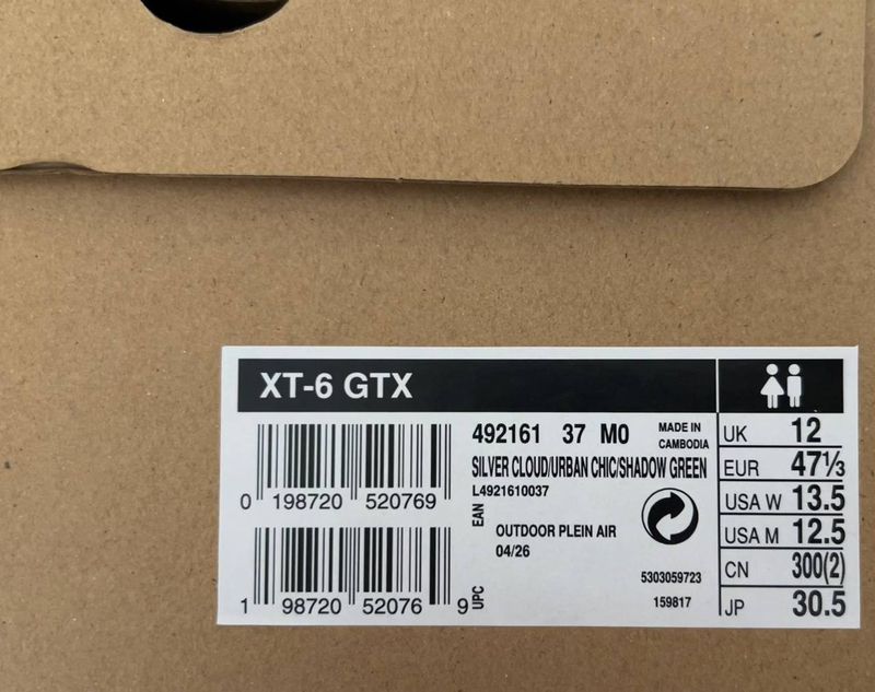 Кроссовки Salomon xt-6 Gore-tex, стелька 30,5 см