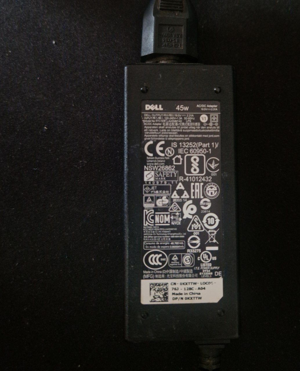 Блок питания для ноутбука Dell, 45w