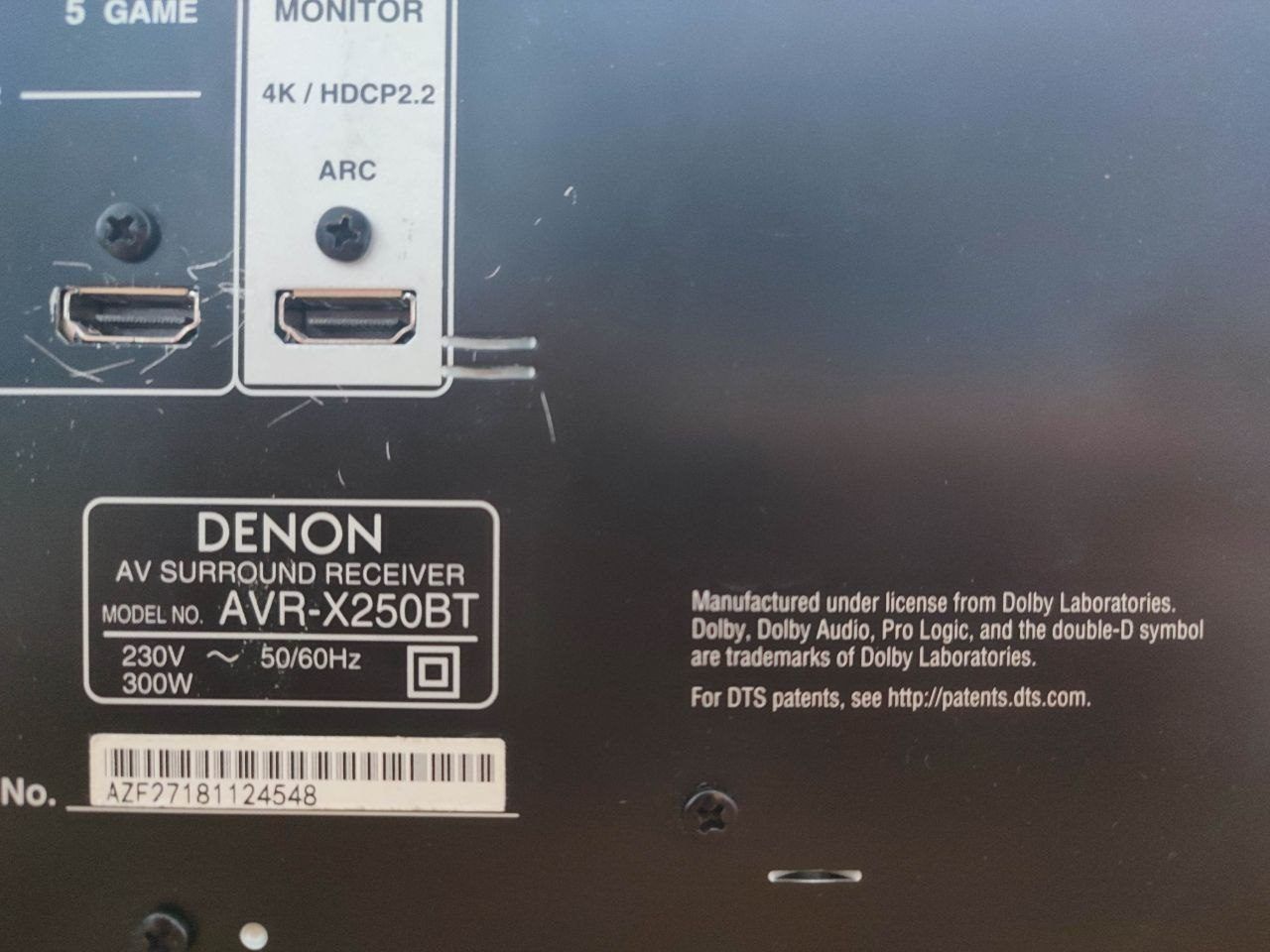 AV-ресивер Denon AVR-X250BT, 5.1