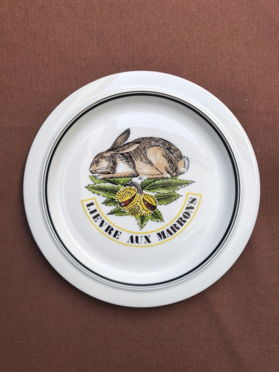 Тарелка Porcelaine d’Auteuil Service Chasse, винтажная