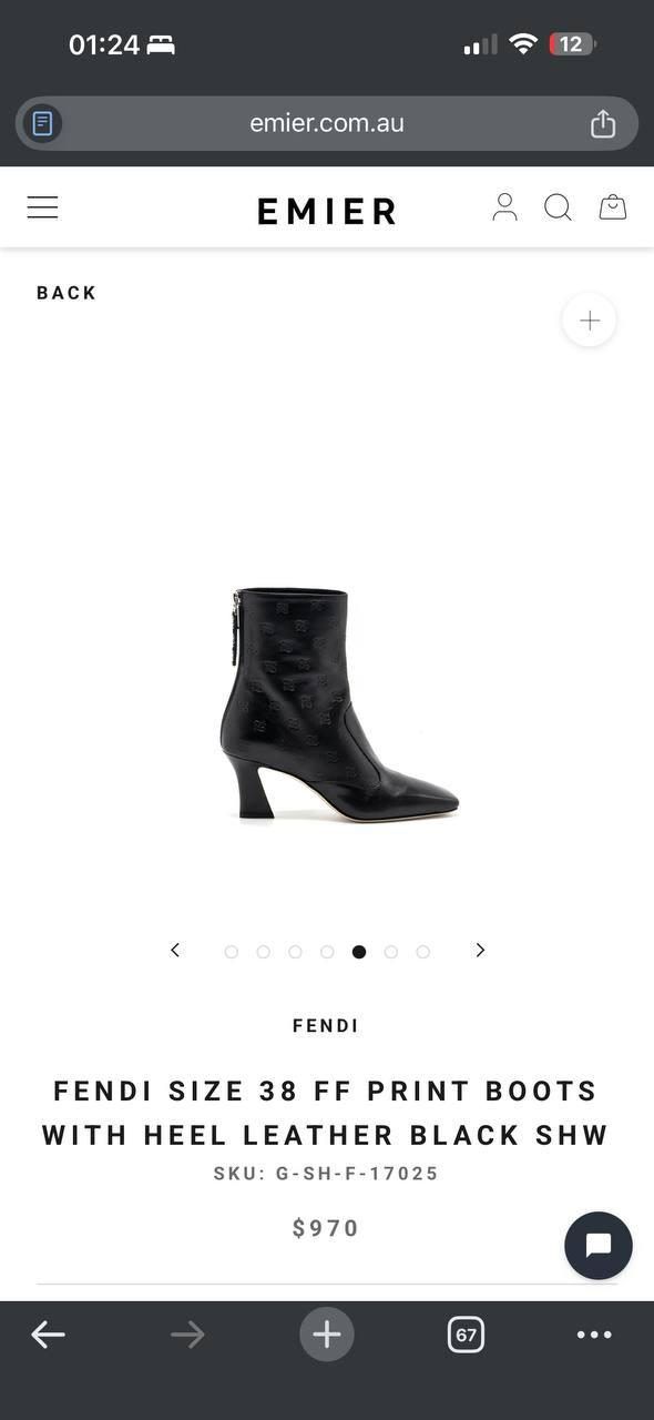 Полусапожки Fendi, размер 40