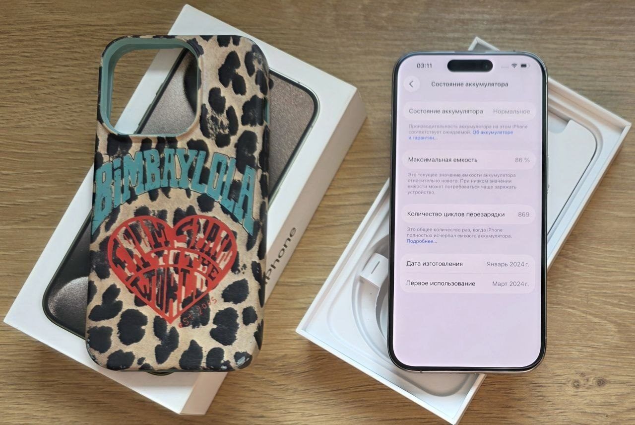 Смартфон iPhone 15 Pro, 256GB