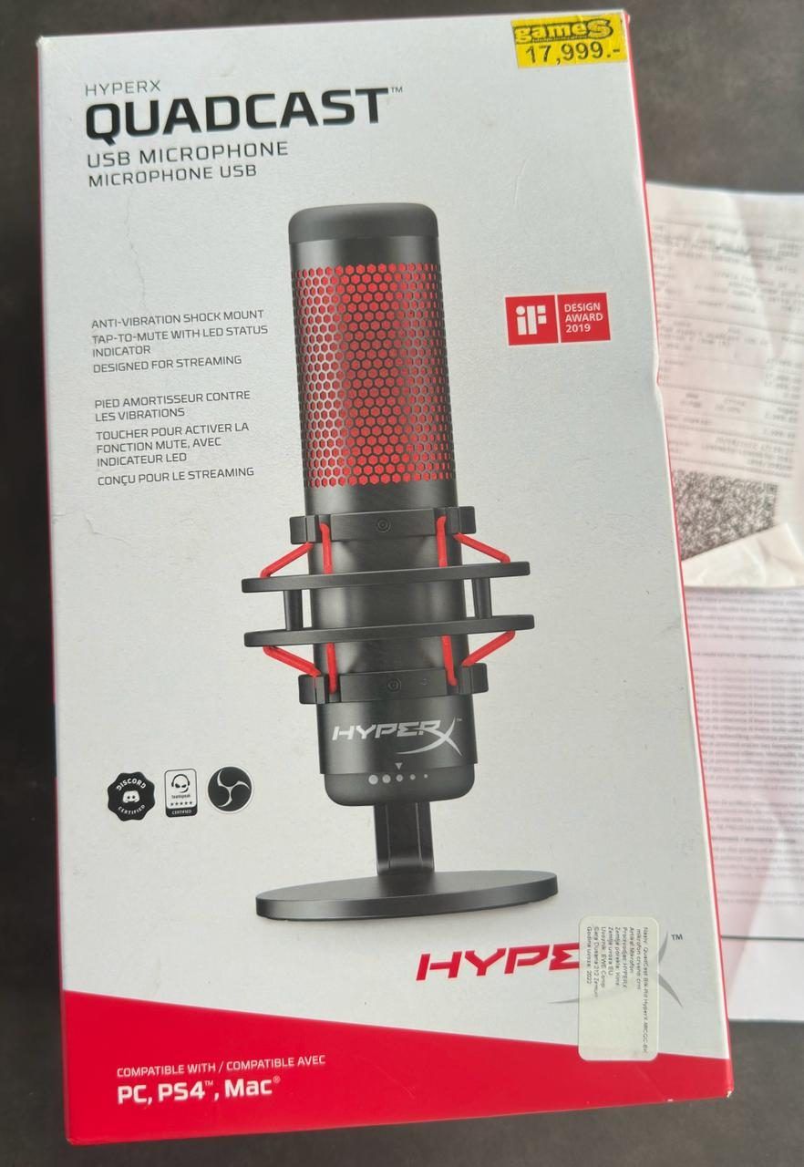 Микрофон HyperX QuadCast, USB