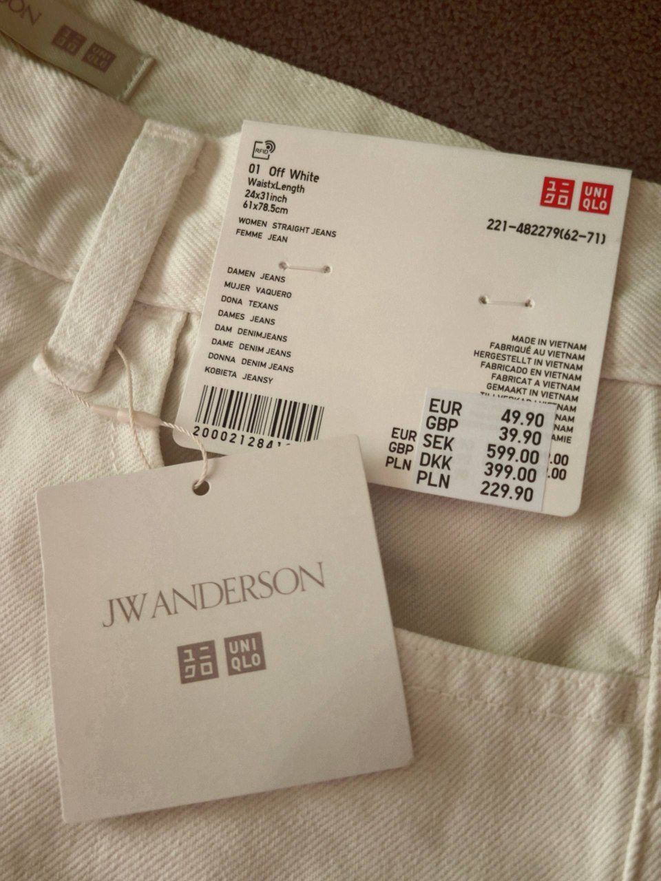 Джинсы UNIQLO x JW ANDERSON Straight Fit, размер 24